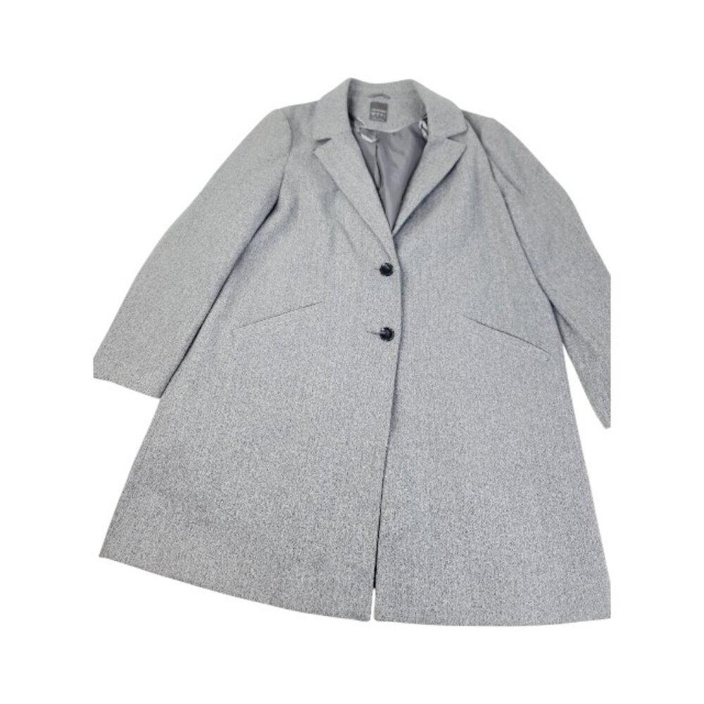 Primark Women's Gray Heather Long Single Breasted Winter Overcoat Size 16